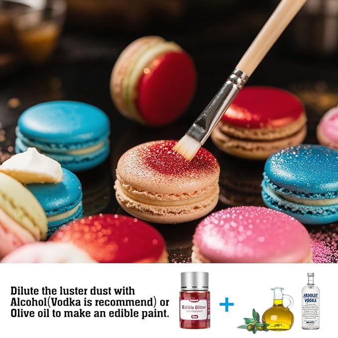 Twisweet Red Edible Glitter for Drinks, Food Grade 10g Sparkling Sprinkles Cake Decorating