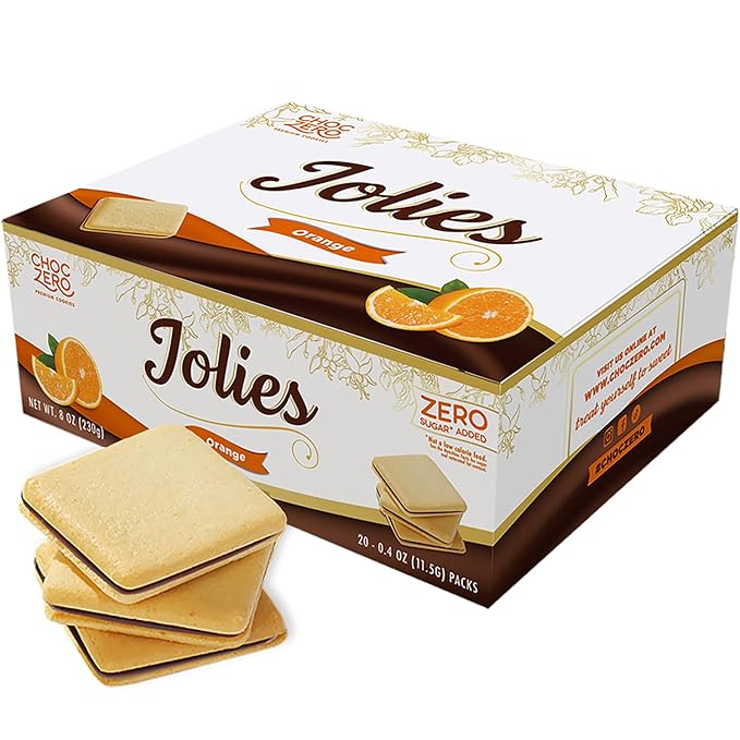 ChocZero Dark Chocolate Orange Jolies ??No Sugar Added Keto Cookies, Gluten Free Sandwich Cookies
