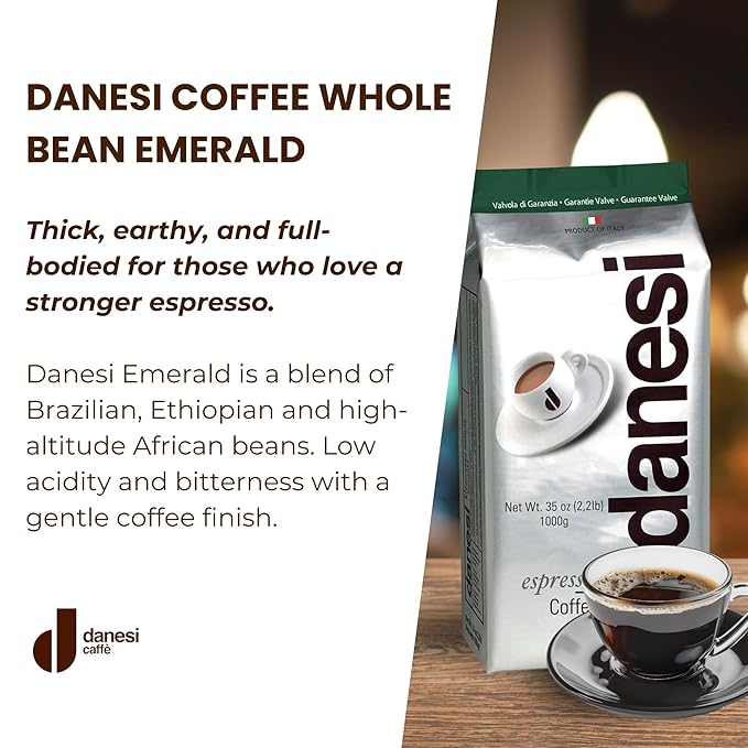 Danesi Caffe Italian Whole Coffee Beans - Espresso Coffee Beans and Medium Roast Whole Bean