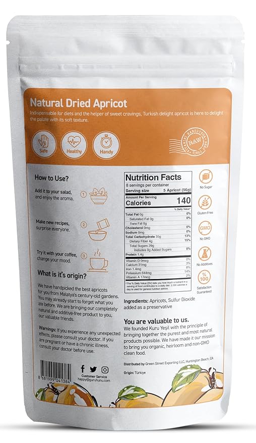 Dried Apricots No Sugar Added 2 lbs - Turkish Apricots Dried Fruit Naturally Dried - Dried Apricots