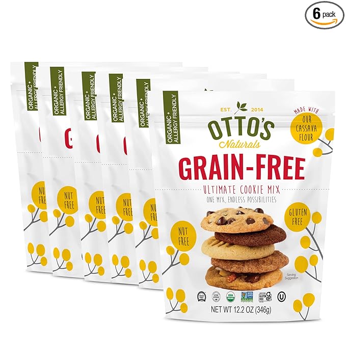 Otto's Naturals Grain-Free Ultimate Cookie Mix, 12.2 Oz., 6 Pack, Top 9 Allergen-Free, Versatile