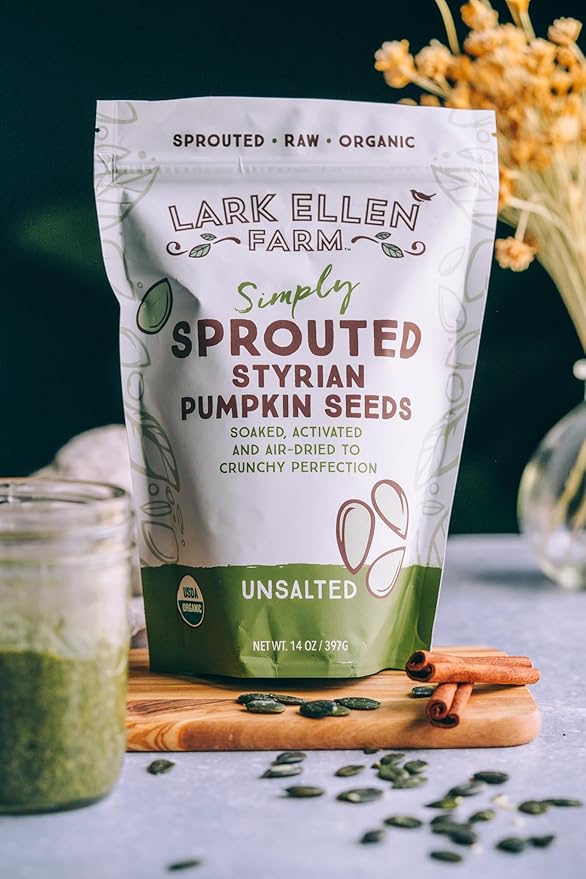 Lark Ellen Farm Sprouted Specialty Gourmet Premium Organic Styrian Pumpkin Seeds from Austria