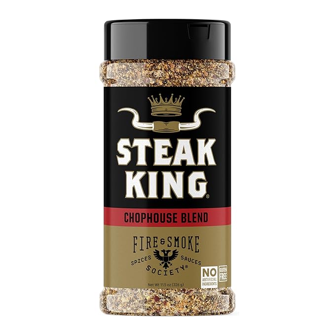 Fire & Smoke Society Steak King Steak Seasoning | BBQ Rubs for Smoking and Grilling Meat | Filet