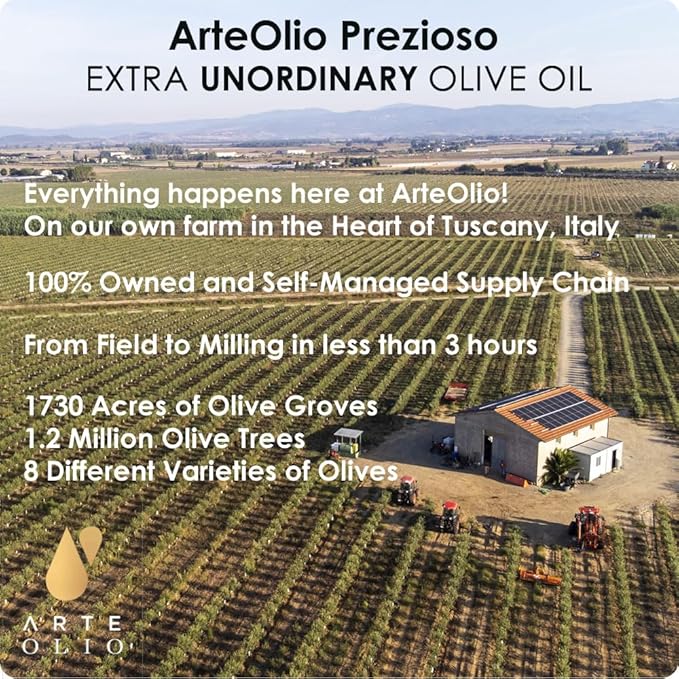 ArteOlio Prezioso Olive Oil: 100% Extra virgin cold pressed olive oil directly from Italy made in