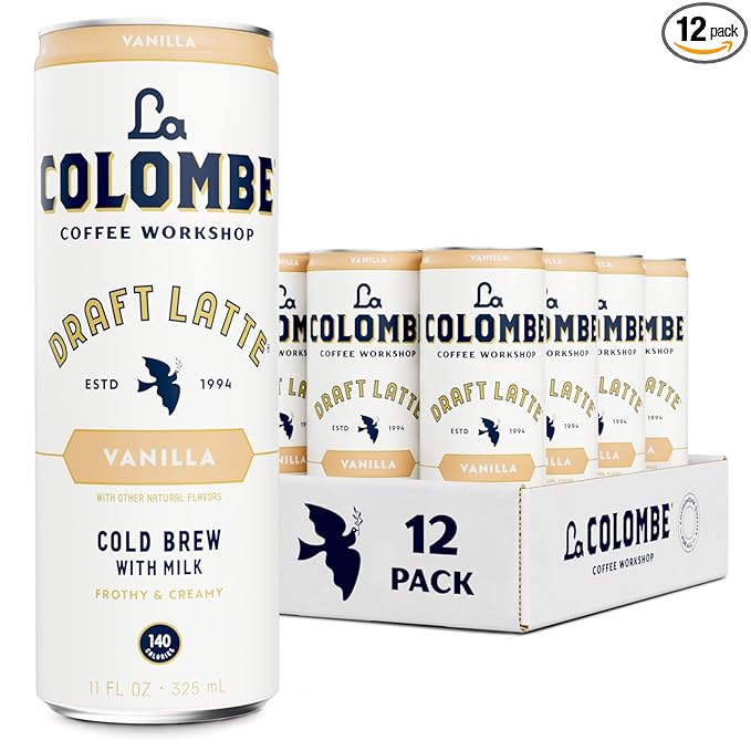 La Colombe Coffee, Vanilla Draft Latte, 11 fl oz Cans (Pack of 12), Coffeehouse Quality Cold Brew