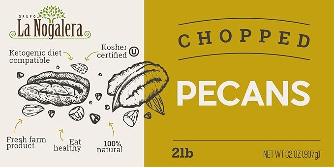 La Nogalera - 2 lbs Chopped shelled pecans. Raw pecan nuts that compare to organic, NO SHELL