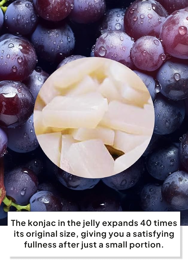 Korean Food Low Calories Squeeze Konjac Jelly Grape Flavor, Fish Collagen, Vitamin, Zero Sugar