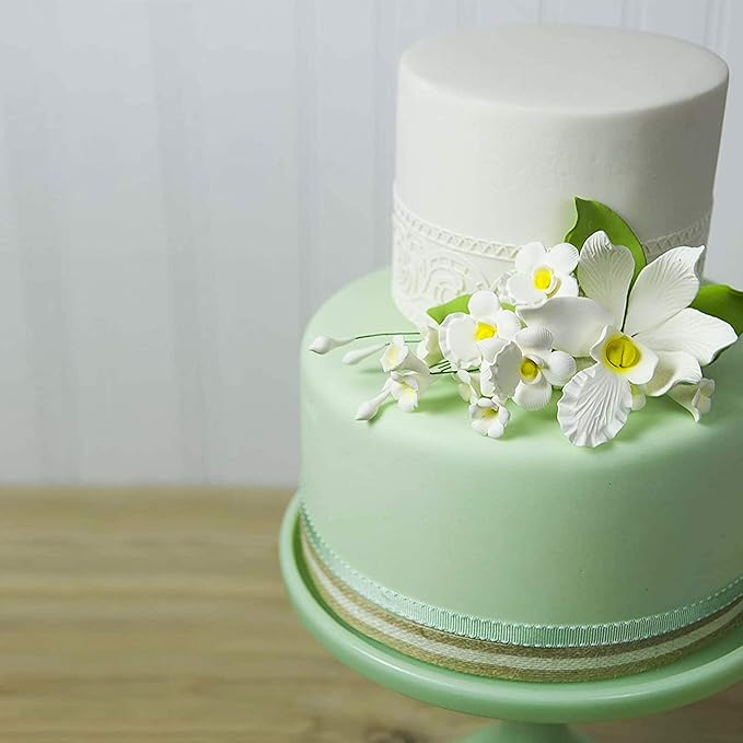 Global Sugar Art Cymbidium Orchid Sugar Cake Flowers Spray, White, 1 Count by Chef Alan Tetreault