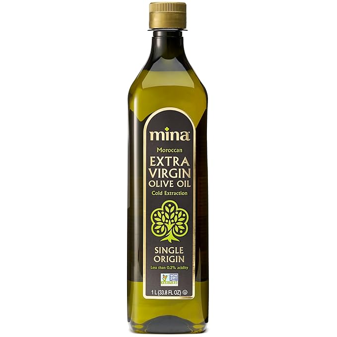 Mina Olive Oil Extra Virgin 33.8 Fl Oz, New Harvest, Polyphenol Rich Olive Oil for Cooking