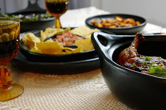 Authentic Chamba Casserole - Elegant Handmade Black Clay Cooking Pot with Cover - Perfect for