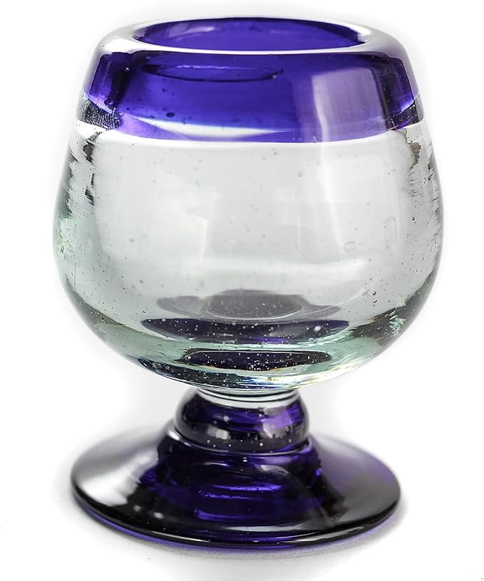 Authentic Mexican Tequila Hand Blown Shot Glasses - Set of 4-2 oz - Mini Glass Snifters - Heavy