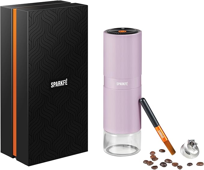Portable Electric Coffee Grinder, Rechargeable Handheld Grinder with Stainless Steel Conical Burr