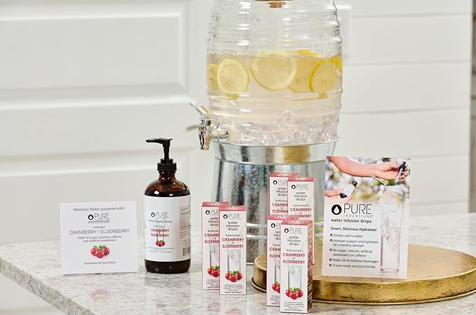 Pure Inventions - Cranberry & Elderberry Water Infusion Drops - Antioxidants & Electrolytes -Health