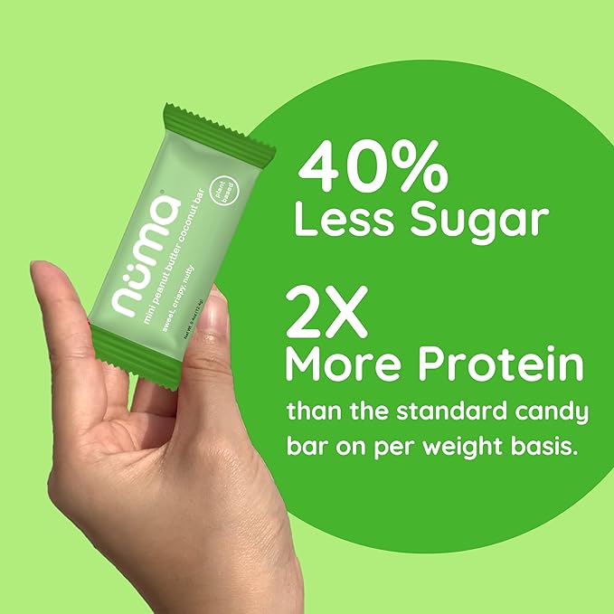 Numa Foods Mini Coconut Peanut Butter Bars – Vegan, Low Sugar, High Protein, All Natural, Gluten