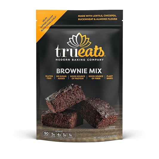 TruEats Brownie Mix: Diabetic Friendly, Protein & Fiber Rich, Low Glycemic & Gluten Free, No Sugar