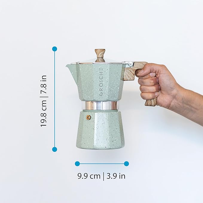 GROSCHE Milano Moka pot, Stovetop Espresso maker, Greca Coffee Maker, Stovetop coffee maker and