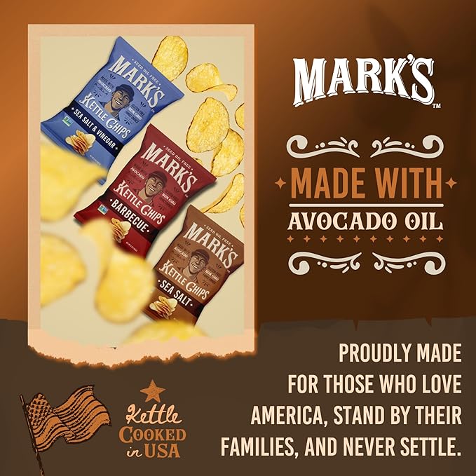 MARK???Kettle Cooked Avocado Oil Potato Chips, Variety Pack ??Seed Oil & GMO Free | 3-Flavor