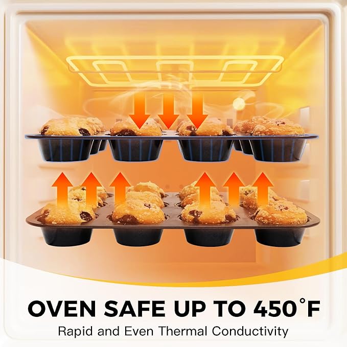 HONGBAKE Bakeware Sets, Baking Pans Set with Kitchen Utensils, Nonstick Oven Pan with Wider Grips