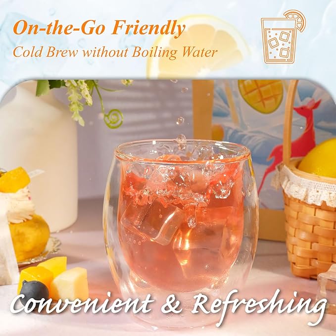 WT WEETEE Mango Peach Iced Tea, 100 Count Cold Brew Tropical Fruit Flavored Iced Tea Bags