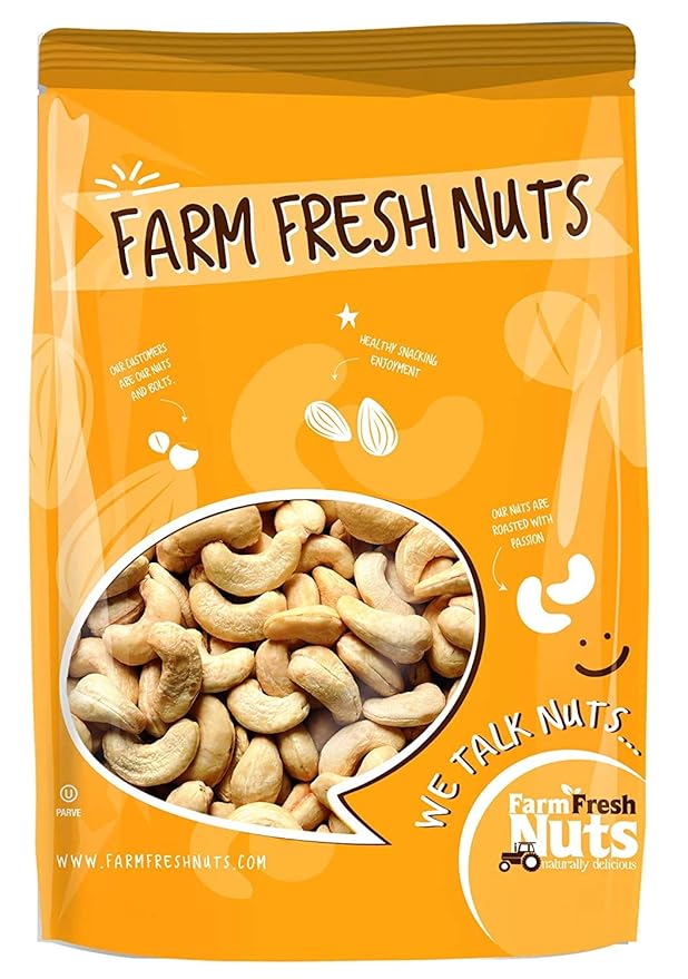 Dry Roasted Cashews Himalayan Salted (4 Lbs.) - Baked in Small Batches for Added Freshness - Oven