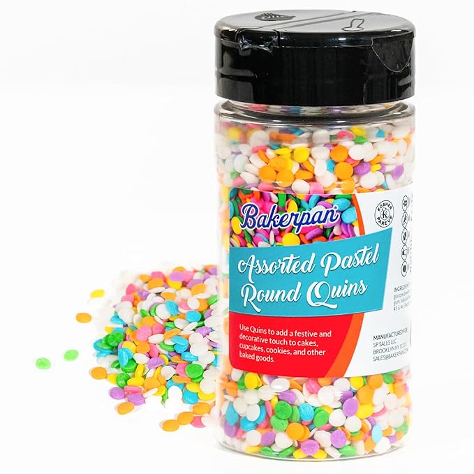 Bakerpan Sprinkles for Cake Decorating - 4 Ounces - Pastel Spring Edible Confetti Sprinkles for