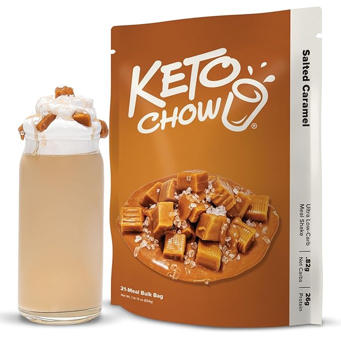 Keto Chow Salted Caramel | Keto Meal Replacement Shake | Nutritionally Complete | Low Carb |