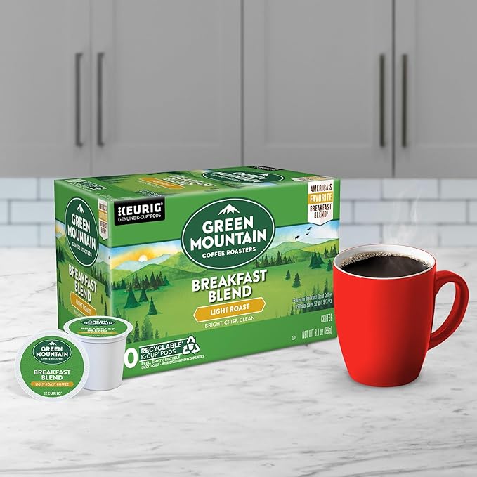 Green Mountain Coffee Roasters Breakfast Blend, Keurig Single Serve K-Cup Pods, Light Roast Coffee