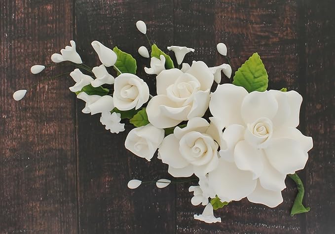 Global Sugar Art Premium Rose Spray, Large, White, 1 Count by Chef Alan Tetreault