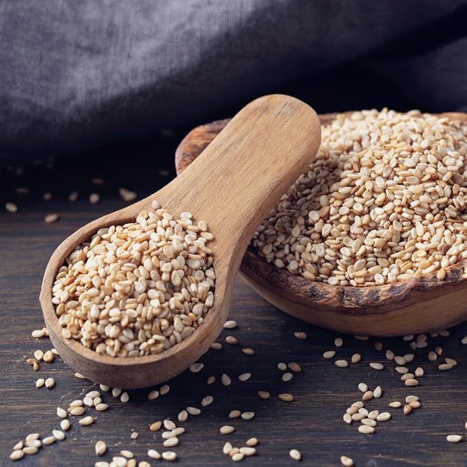 GranAroma White Sesame Seeds, 13.9 oz, Garnish & Seasoning, Versatile Seeds, Nutty Flavor