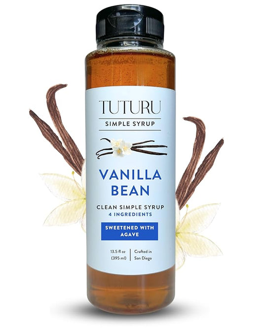 Vanilla Bean Agave Simple Syrup for Coffee & Cocktails - Sweetened with Organic Agave Nectar