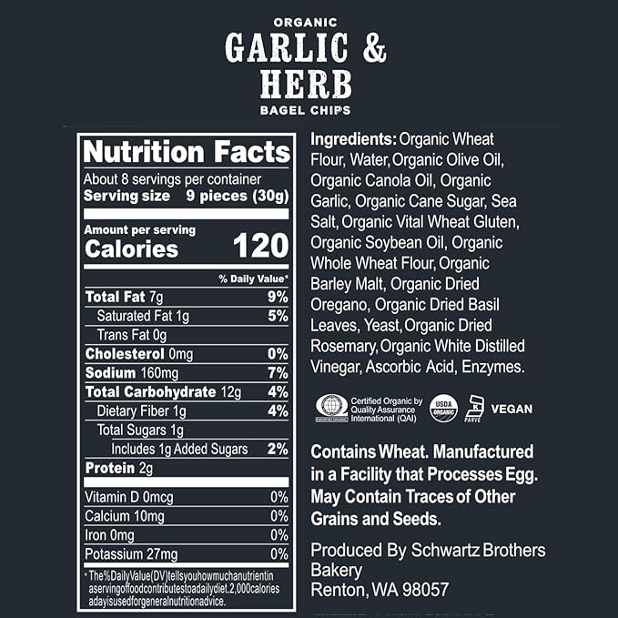 Schwartz Brothers Bakery, Bagel Chip Sampler, Everything & Garlic & Herb, Organic, Kosher