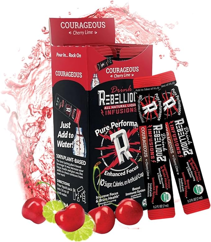 Rebellious Courageous Cherry Lime Organic Drink Mix ??Zero Calorie Energy Drink Mix | Monk Fruit &
