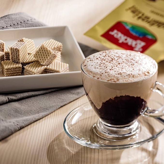 Loacker Quadratini Tiramisu Wafer Cookies LARGE - 30% Less Sugar - Premium Crispy Bite Size Wafers