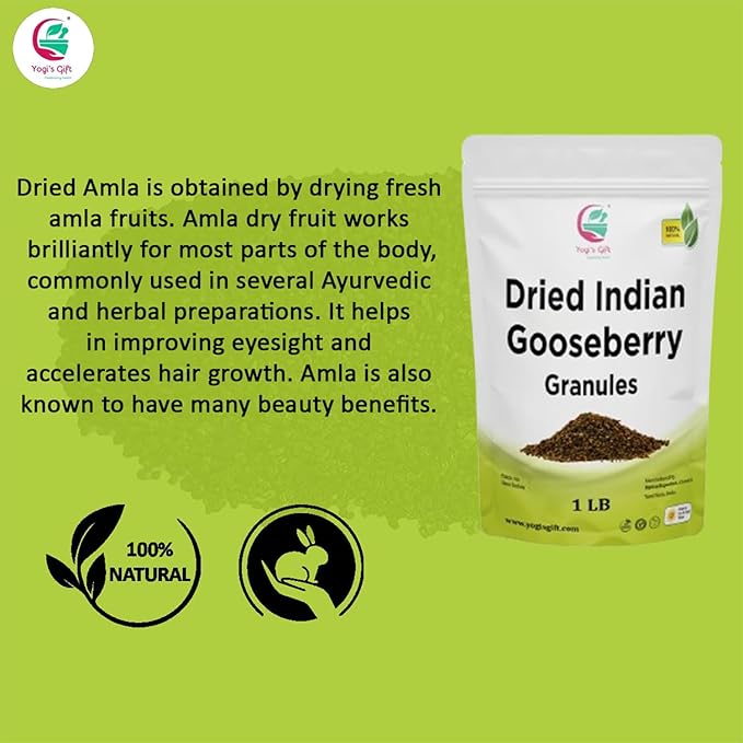 Dried Amla/Gooseberry Cut & Sifted 1 LB | Rich in Vitamin C, Fibre | Phyllanthus emblica | by