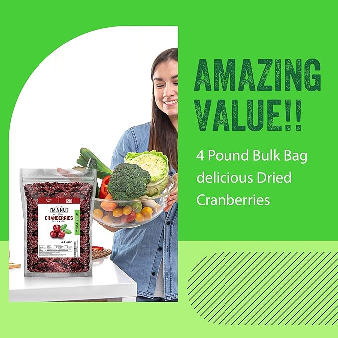 Dried Cranberries Original 2 Pound (32 oz) Batch Tested Gluten & Peanut Free | Resealable Bag |