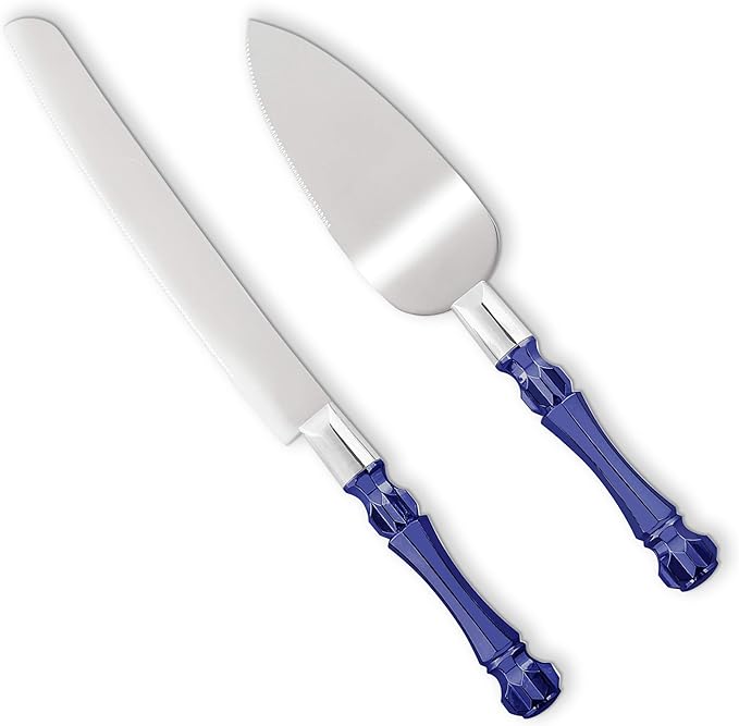 Cake Knife and Server Set, Cake Cutter and Pie Spatula, Cake Server and Knife Set with Acrylic