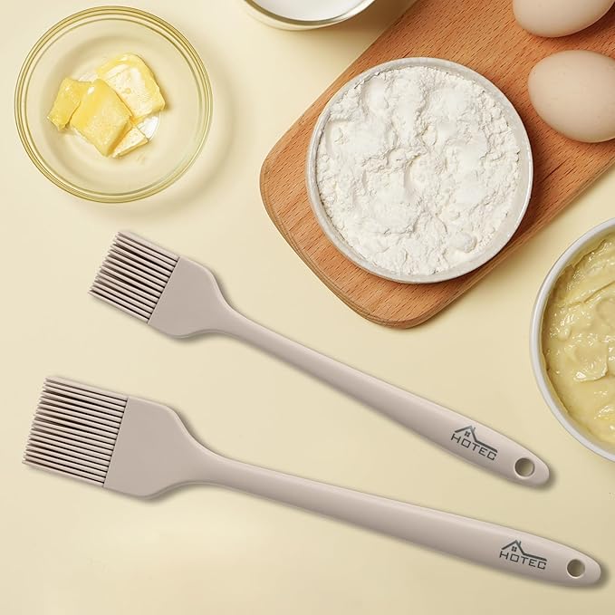 HOTEC Basting Brushes Silicone Heat Resistant Pastry Brushes Spread Oil Butter Sauce Marinades for