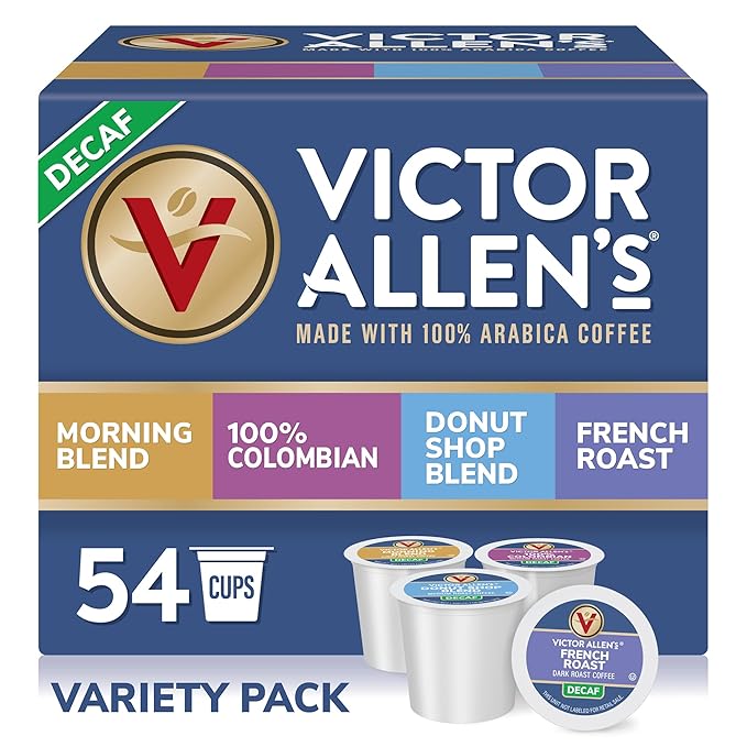 Victor Allen's Coffee Decaf Coffee Variety Pack (Decaf Donut Shop Blend, Morning Blend, French
