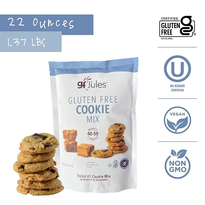 gfJules Certified Gluten Free Cookie Baking Mix | Tollhouse Style | Bars or Cookies | No Grit