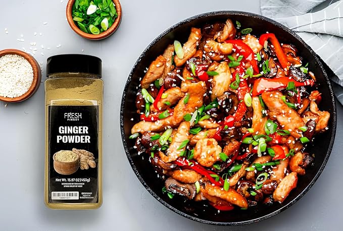 Fresh Finest Ginger Powder - 15.97oz (453G) - Pure Ground Ginger Root for Culinary & Health
