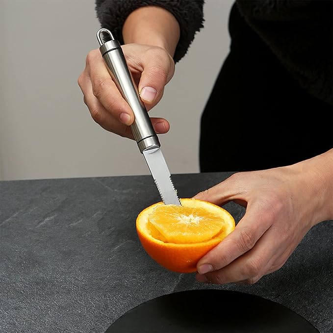 Stainless Steel Serrated Grapefruit Knife, 3.9 inches, Silver, Easy Peeling, Slicing, Coring