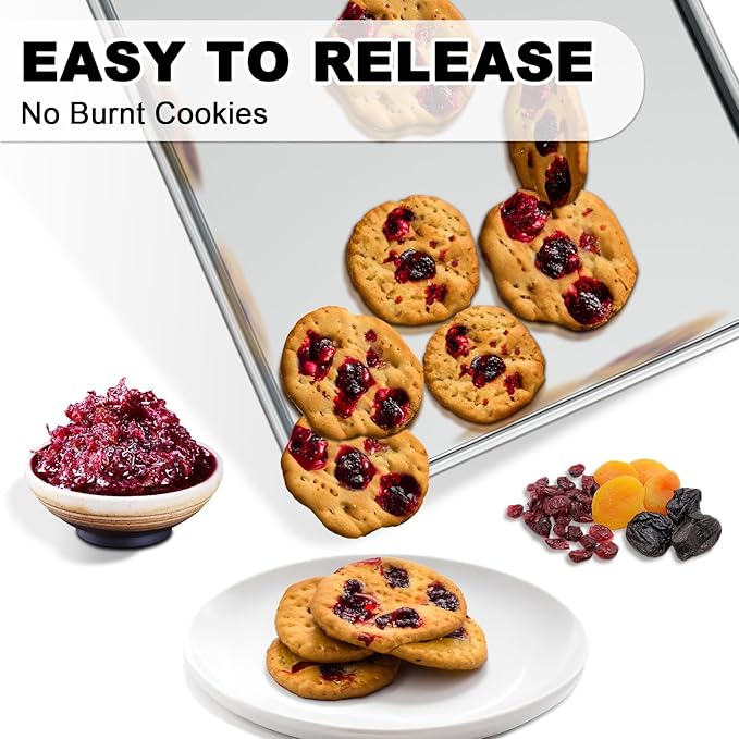 24 Inch Baking Sheet Pans with Rack Set, Natural Aluminum Cookie Sheet, Extra Large Commercial