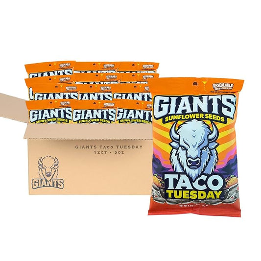 GIANTS Taco Tuesday Sunflower Seeds - Sunflower Seeds to Eat, High Protein Snack, Zesty Taco