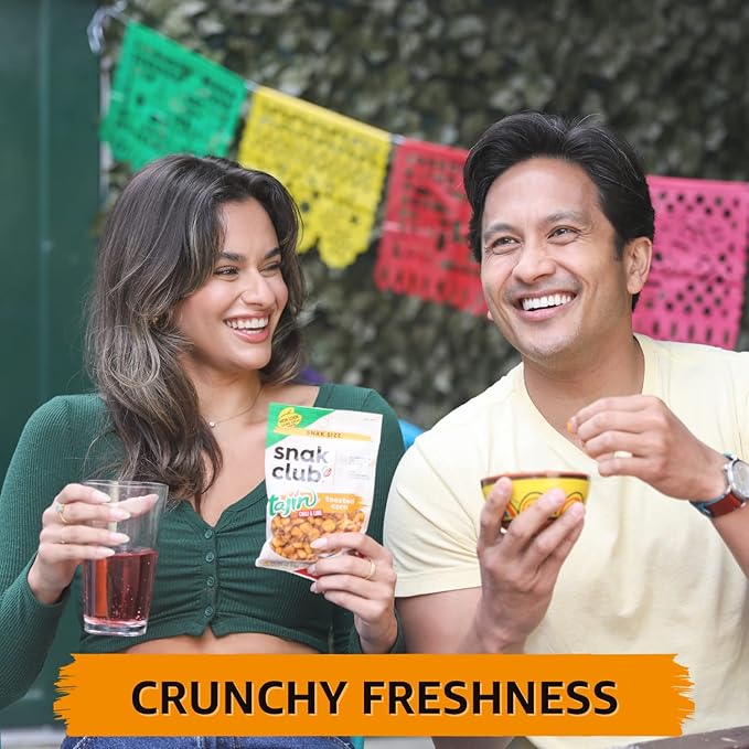 Snak Club Tajin Toasted Corn, Roasted Corn Nuggets with Chili and Lime Seasoning, Mild, Non-GMO