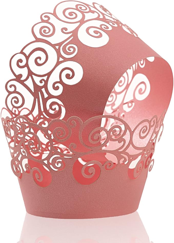 Cupcake Wrappers, KPOSIYA 100 Pack Cupcake Wraps Filigree Artistic Bake Cake Paper Cup Little Vine