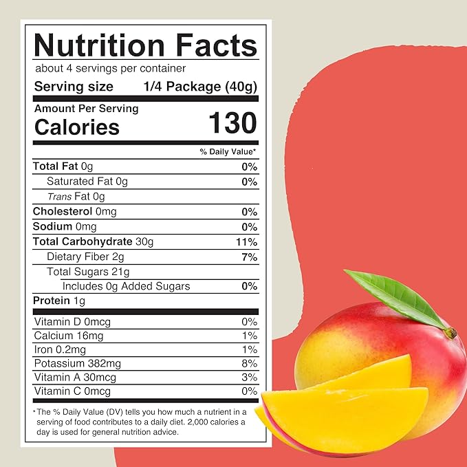 SOLSIMPLE Organic Dried Mango No Sugar Added 6oz Snack Pack (1 Bag) | Dehydrated Fruit | Organic