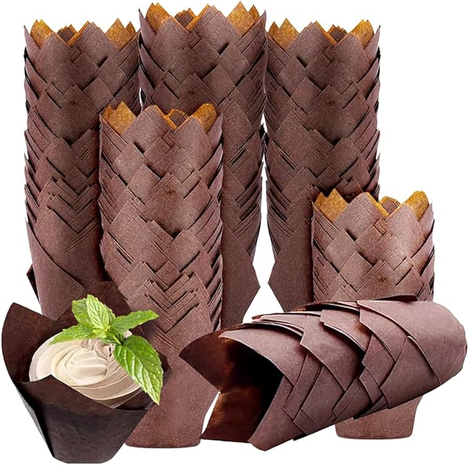 200PACK Tulip Baking Paper Cups Cupcake Liners Baking Cups Muffin Wrappers Greaseproof Paper