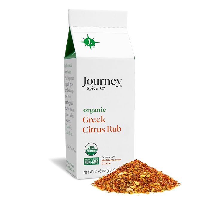 Organic Greek Citrus Rub by Journey Spice Co. | Gourmet Mediterranean Herb Spice Seasoning Blend