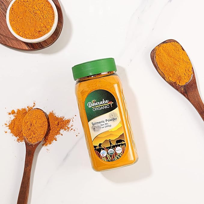 Dwaraka Organic - Turmeric Powder, 7oz, Healthy, Organic, Non GMO, All Natural