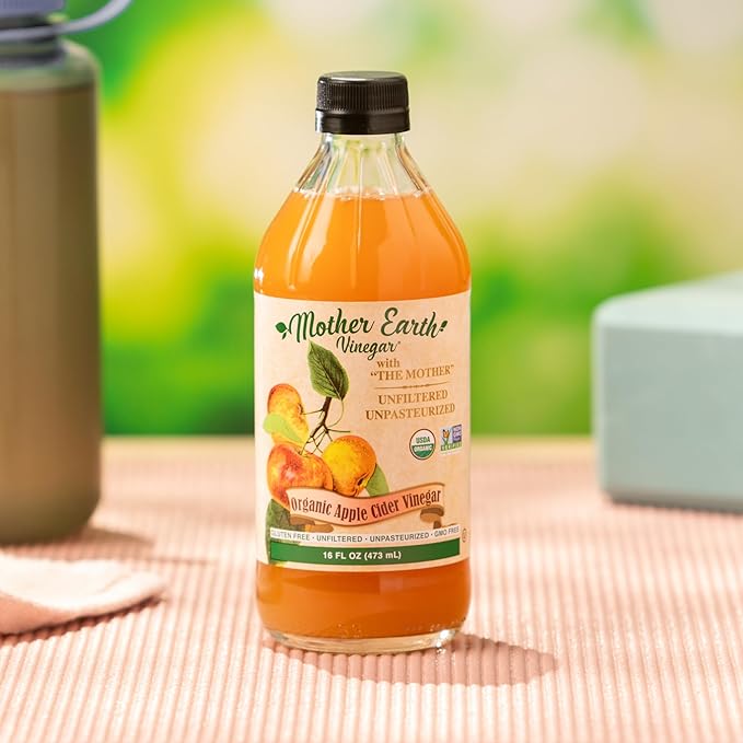 Mother Earth, Organic Apple Cider Vinegar with The Mother, Fresh Pressed Organic Apples, OACV, ACV
